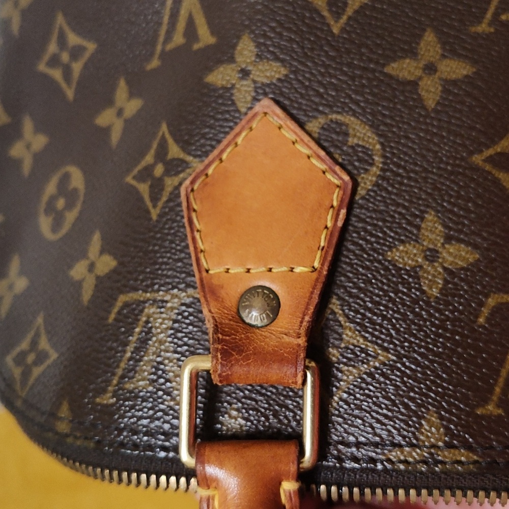 Louis Vuitton Brown Monogram Satchel with Scarf Accent - Alma Bag Used - Picture 14 of 14
